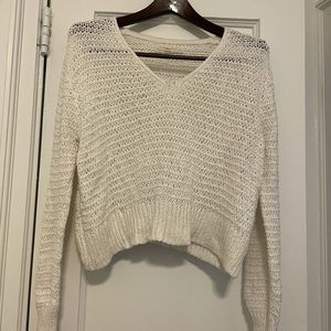 Soft white open knit sweater never worn
